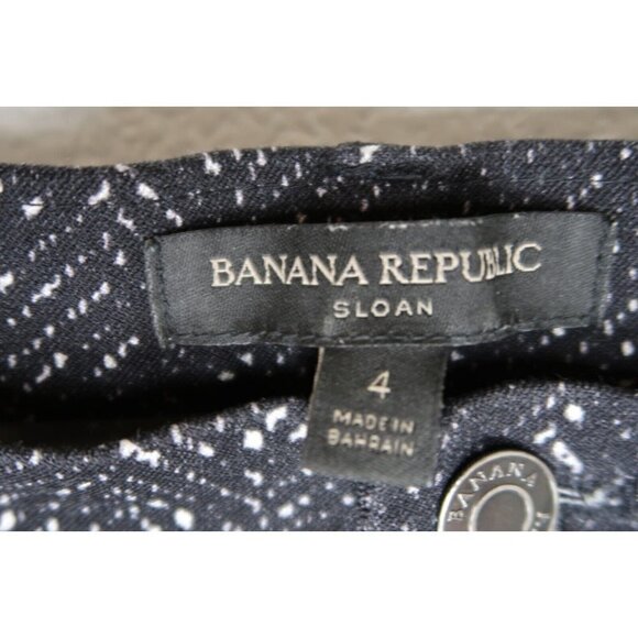 Banana Republic Pants Sloan Fit Slim Ankle Womens Size 4 Black Herringbone - Picture 11 of 12